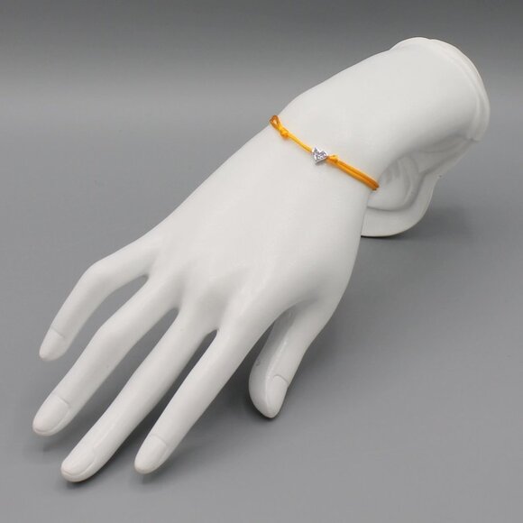 Jewelry heart yellow gold string bracelet adjustable fashion delicate brand new - Picture 3 of 6